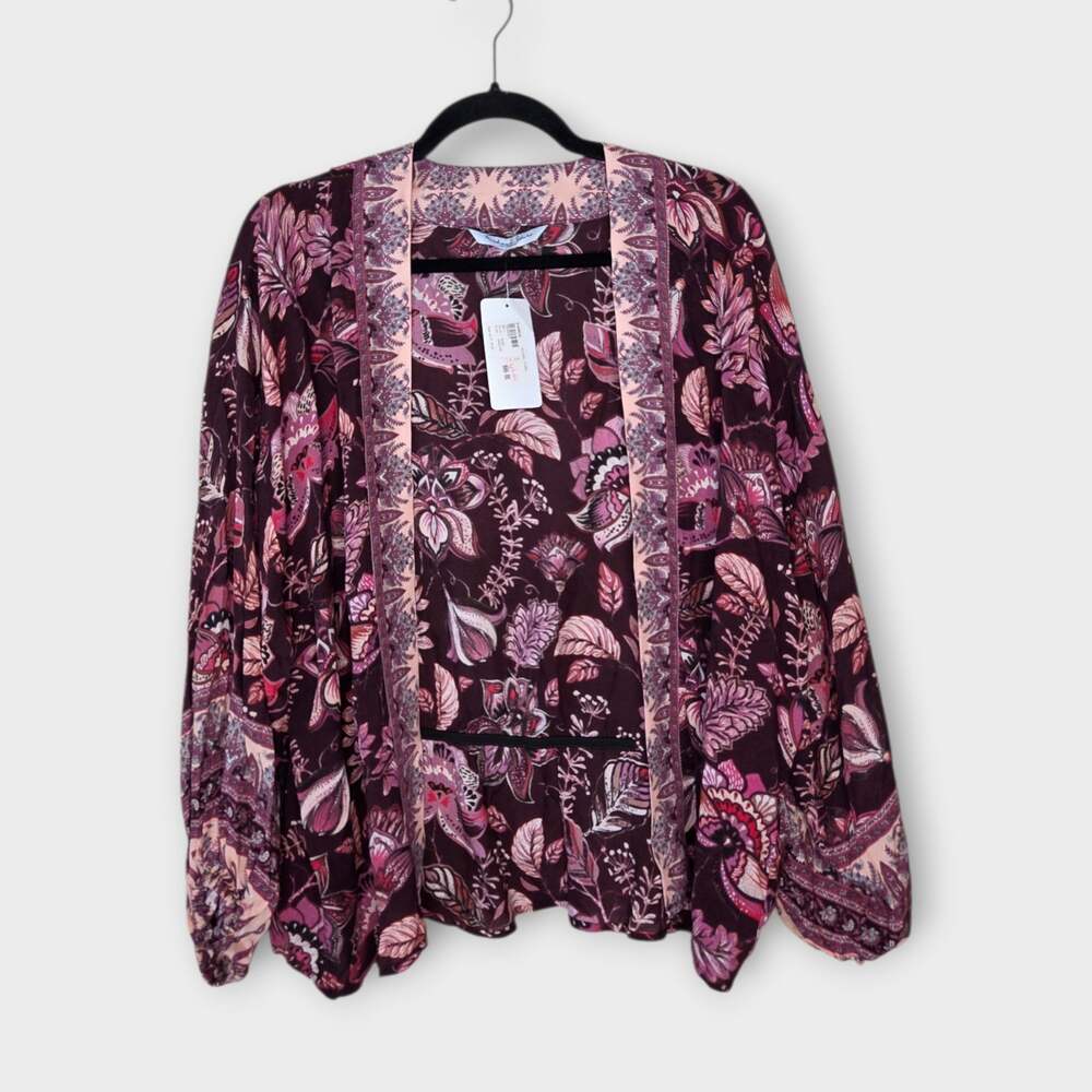 NEW EVEREVE Michael Stars Amaranth Wrap Boho Pink Floral Wrap Women's One Size